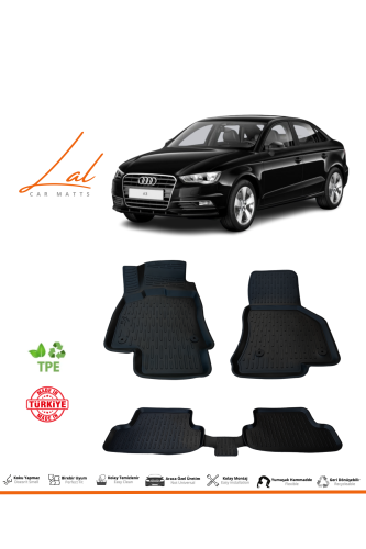 Audi A3 Sedan 2013-2019 3D Havuzlu Paspas - 0