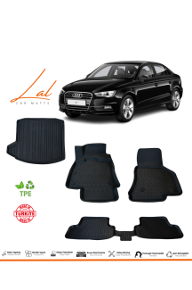 Audi A3 Sedan 2013-2019 3D Havuzlu Paspas Bagaj Havuzu Seti