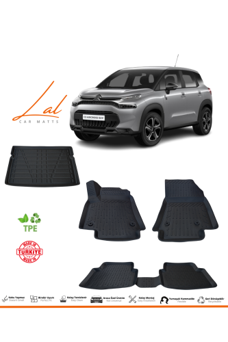 Citroen C3 Aircross 2017+ 3D Havuzlu Paspas Üst Kademe Bagaj Havuzu Seti - 0