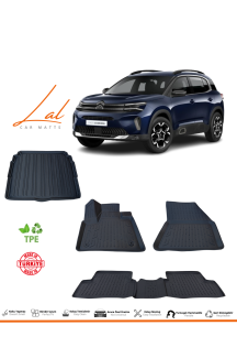 Citroen C5 Aircross 2019+ 3D Havuzlu Paspas Alt Kademe Bagaj Havuzu Seti