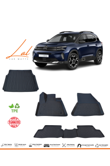 Citroen C5 Aircross 2019+ 3D Havuzlu Paspas Üst Kademe Bagaj Havuzu Seti