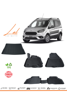 Ford Courier 2014 Sonrası 3D Havuzlu Paspas + Bagaj Havuzu Set