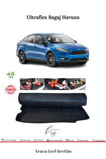 Ford Focus 4 Sedan (2015-2018) İnce Stepne 3D Bagaj Havuzu