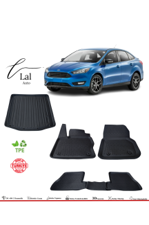 Ford Focus 4 Sedan Kalın Stepne (2015-2018) 3D Havuzlu Paspas Bagaj Havuzu Seti