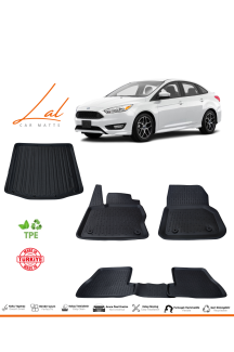 Ford Focus 4 Sedan Kalın Stepne (2015-2018) 3D Havuzlu Paspas Bagaj Havuzu Seti