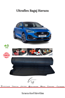 Ford Focus 5 Hatchback 2019+ İnce Stepne 3D Bagaj Havuzu