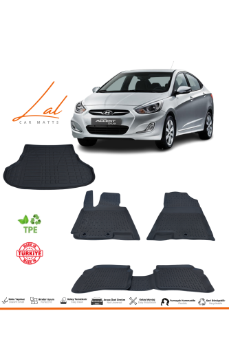 Hyundai Accent Blue 2011 Sonrası 3D Havuzlu Paspas Bagaj Havuzu Seti - 0