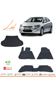 Hyundai Accent Blue 2011-2019 3D Havuzlu Paspas Bagaj Havuzu Seti