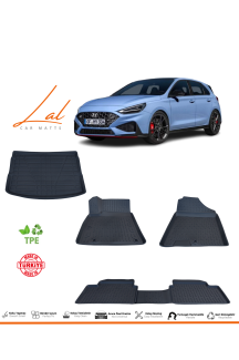 Hyundai i30 2017+ 3D Havuzlu Paspas Üst Kademe Bagaj Havuzu Seti