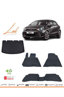 Kia Rio 2012-2016 İnce Stepne 3D Havuzlu Paspas Bagaj Havuzu Seti
