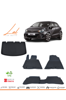 Kia Rio 2012-2016 Kalın Stepne 3D Havuzlu Paspas Bagaj Havuzu Seti