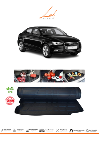 Lal Audi A3 Sedan 2013-2020 Model Uyumlu 3D Bagaj Havuzu - 0