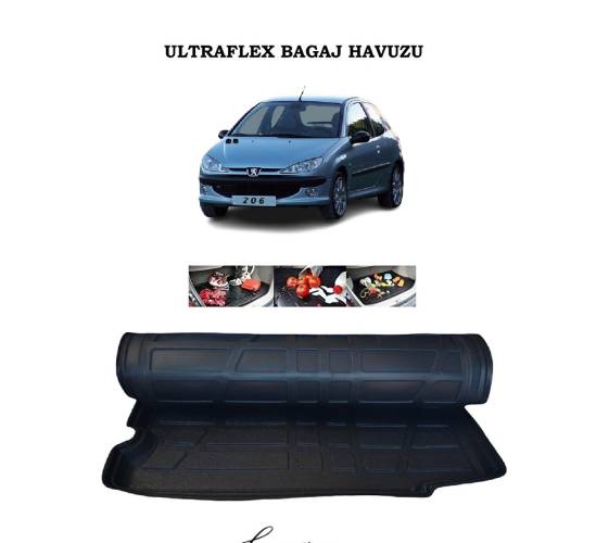 Lal Peugeot 206 206+ Uyumlu 3D Bagaj Havuzu - 0