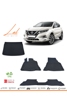 Nissan Qashqai 3D Havuzlu Paspas Üst Kademe Bagaj Havuzu Seti 2014-2021