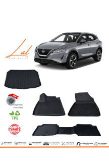 Nissan Qashqai 2021+ (Benzinli) 3D Havuzlu Paspas Alt Kademe Bagaj Havuzu Seti