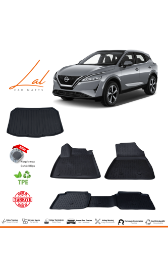 Nissan Qashqai 2021+ (Benzinli) 3D Havuzlu Paspas Alt Kademe Bagaj Havuzu Seti - 0