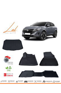 Nissan Qashqai Benzinli 3D Havuzlu Paspas Alt Kademe Bagaj Havuzu Seti 2022+