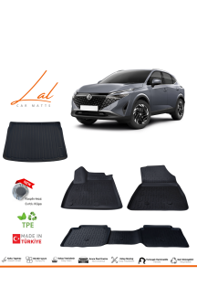 Nissan Qashqai Benzinli 3D Havuzlu Paspas Üst Kademe Bagaj Havuzu Seti 2022+