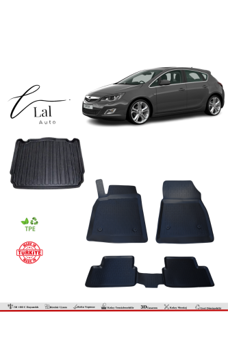 Opel Astra J Hatchback 2010-2019 3D Havuzlu Paspas Bagaj Havuzu Seti - 0