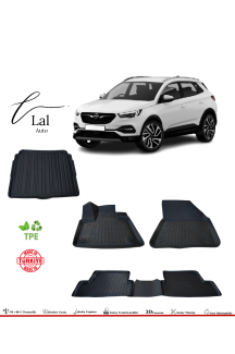 Opel Grandland X 2017-2021 3D Havuzlu Paspas Bagaj Havuzu Seti