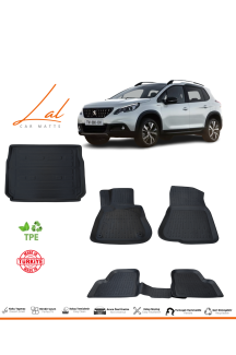 Peugeot 2008 2013-2019 3D Havuzlu Paspas Bagaj Havuzu Seti