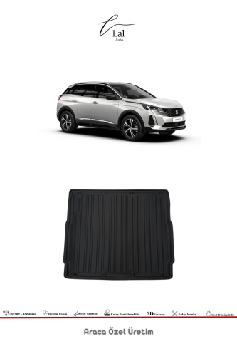 Peugeot 3008 Crossover 2017+ 3D Havuzlu Paspas Üst Kademe Bagaj Havuzu Seti - 3