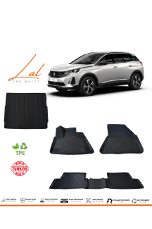 Peugeot 3008 Crossover 2017+ 3D Havuzlu Paspas Üst Kademe Bagaj Havuzu Seti