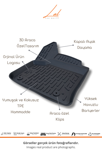 Peugeot E 2008 Elektrikli 3D Havuzlu Paspas Üst Kademe Bagaj Havuzu Seti 2022+ - 2