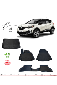 Renault Captur 2013-2020 3D Havuzlu Paspas Bagaj Havuzu Seti