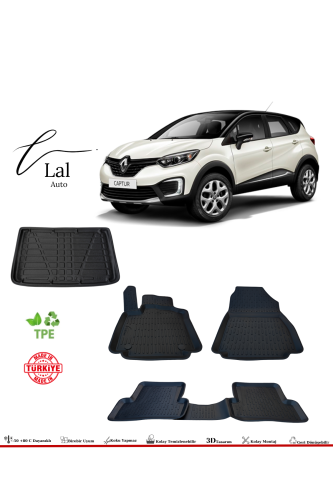 Renault Captur 2013-2020 3D Havuzlu Paspas Bagaj Havuzu Seti - 0