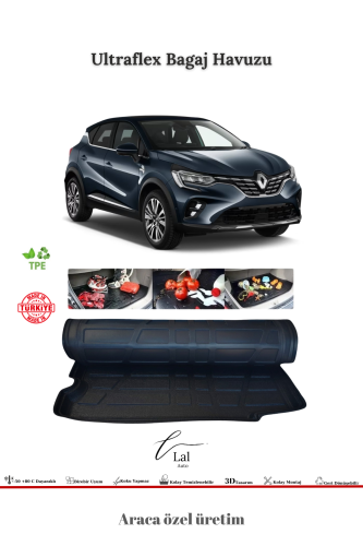 Renault Captur 2020+ Alt Kademe 3D Bagaj Havuzu - 0