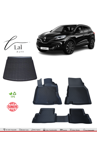 Renault Kadjar 2015-2021 3D Havuzlu Paspas Bagaj Havuzu Seti - 0