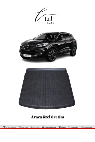 Renault Kadjar 2015-2021 3D Havuzlu Paspas Bagaj Havuzu Seti - 3