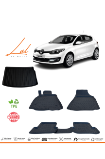 Renault Megane 3 (Hatchback-Coupe) 2009-2015 3D Havuzlu Paspas Bagaj Havuzu Seti