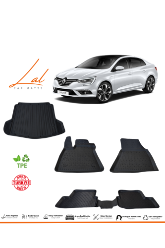 Renault Megane 4 Sedan 3D Havuzlu Paspas Bagaj Havuzu Seti - 0