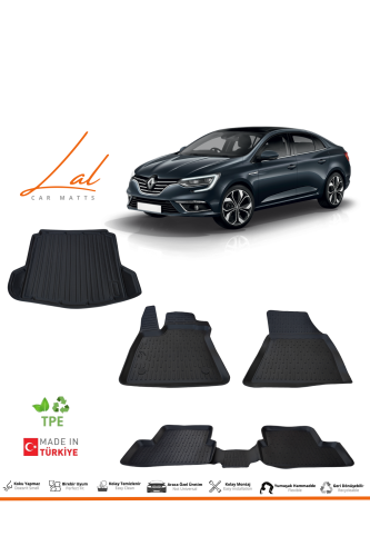 Renault Megane 4 Sedan 3D Havuzlu Paspas Bagaj Havuzu Seti 2016+ - 0