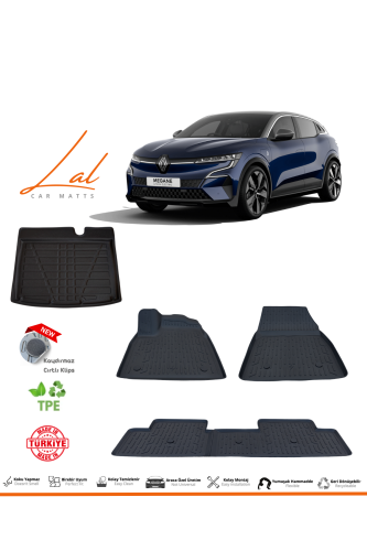 Renault Megane E-Tech 2023+ 3D Havuzlu Paspas Bagaj Havuzu Seti - 0