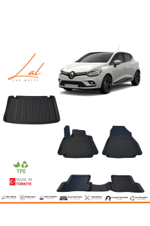 Renaut Clio 4 Hatchback 3D Havuzlu Paspas Bagaj Havuzu Seti 2012-2019
