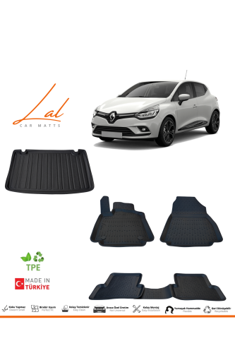 Renaut Clio 4 Hatchback 3D Havuzlu Paspas Bagaj Havuzu Seti 2012-2019 - 0