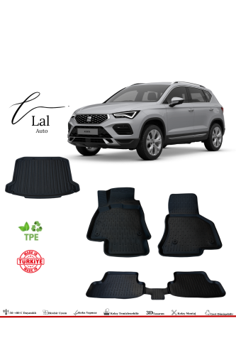 Seat Ateca 4*2 2017+ 3D Havuzlu Paspas Bagaj Havuzu Seti - 0