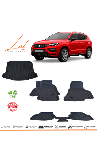 Seat Ateca 4*2 2017+ 3D Havuzlu Paspas Bagaj Havuzu Seti - 0