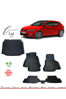 Seat Leon 2013-2020 3D Havuzlu Paspas Bagaj Havuzu Seti