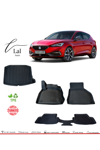 Seat Leon Mk4 2021 Sonrası E-Tsi Otomatik Vites 3D Havuzlu Paspas Bagaj Havuzu Seti - 0