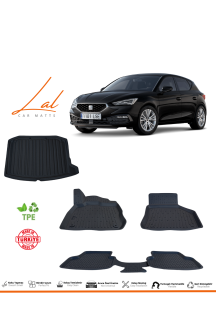 Seat Leon Mk4 2021 Sonrası E-Tsi Otomatik Vites 3D Havuzlu Paspas Bagaj Havuzu Seti