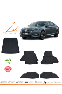 Skoda Superb 2015 Sonrası 3D Havuzlu Paspas Bagaj Havuzu Seti