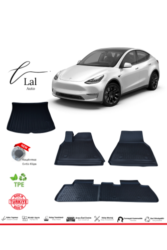 Tesla Model Y 2019+ 3D Havuzlu Paspas Bagaj Havuzu Seti - 0