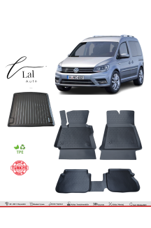 Volkswagen Caddy 2011-2021 3D Havuzlu Paspas Bagaj Havuzu Seti