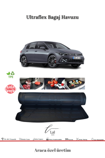 Volkswagen Golf 8 2021+ Alt Kademe 3D Bagaj Havuzu