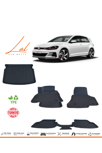 Volkswagen Golf7 3D 2013-2019 Havuzlu Paspas ve Bagaj Havuzu Seti - 0