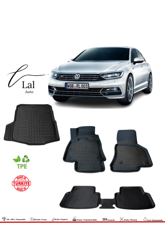 Volkswagen Passat B8 2019+ İmpression 3D Havuzlu Paspas Bagaj Havuzu Seti - 0